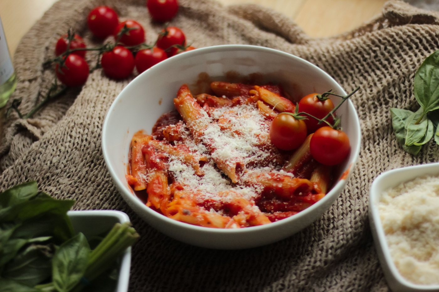 Tomato pasta serving inspiration